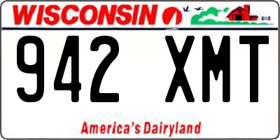 WI license plate 942XMT