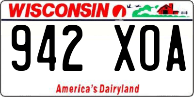 WI license plate 942XOA