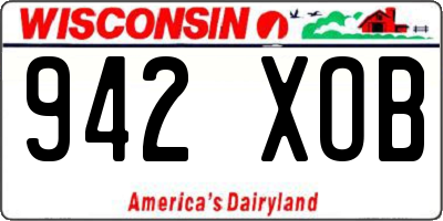 WI license plate 942XOB