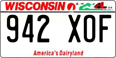 WI license plate 942XOF