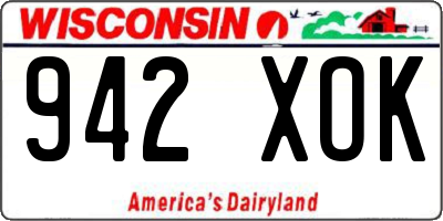 WI license plate 942XOK