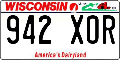 WI license plate 942XOR