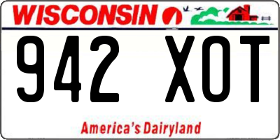 WI license plate 942XOT
