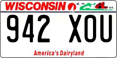 WI license plate 942XOU