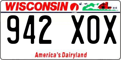 WI license plate 942XOX