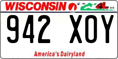 WI license plate 942XOY