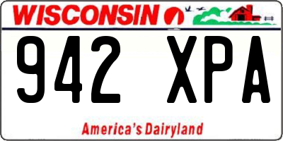 WI license plate 942XPA