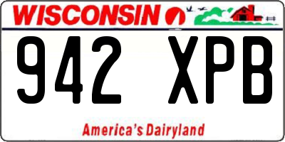 WI license plate 942XPB
