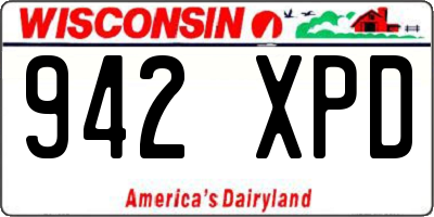 WI license plate 942XPD