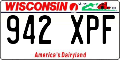 WI license plate 942XPF