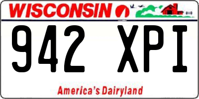 WI license plate 942XPI