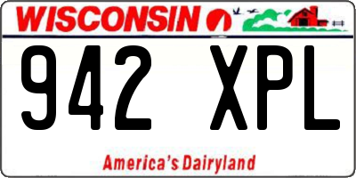 WI license plate 942XPL