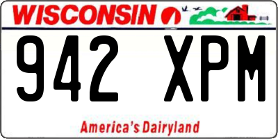 WI license plate 942XPM