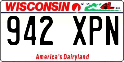 WI license plate 942XPN