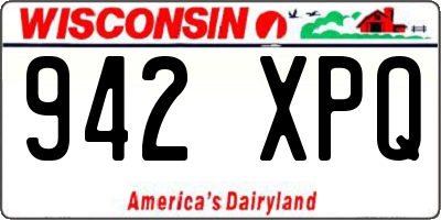 WI license plate 942XPQ