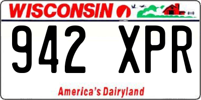 WI license plate 942XPR