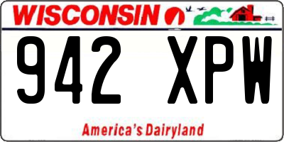 WI license plate 942XPW