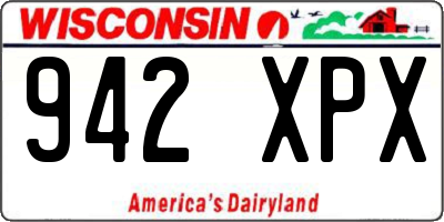 WI license plate 942XPX