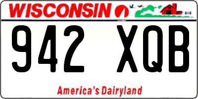 WI license plate 942XQB