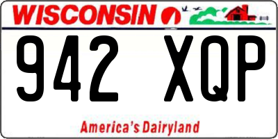 WI license plate 942XQP