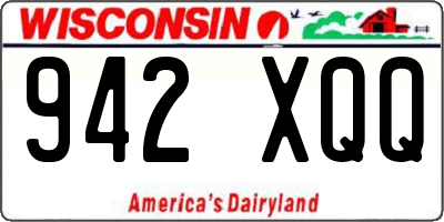 WI license plate 942XQQ