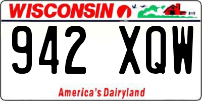 WI license plate 942XQW