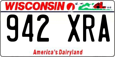 WI license plate 942XRA