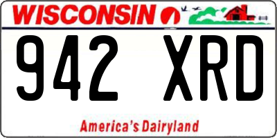 WI license plate 942XRD