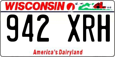 WI license plate 942XRH