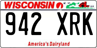 WI license plate 942XRK