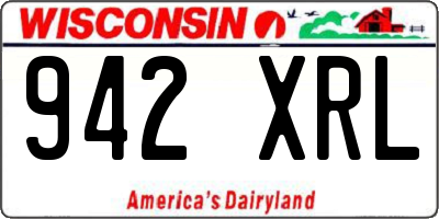 WI license plate 942XRL