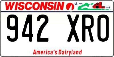 WI license plate 942XRO