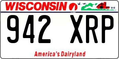 WI license plate 942XRP