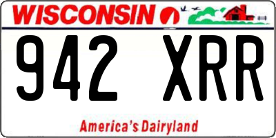 WI license plate 942XRR