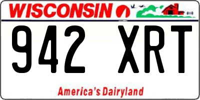WI license plate 942XRT