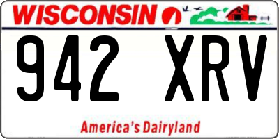 WI license plate 942XRV