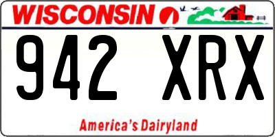 WI license plate 942XRX