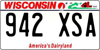 WI license plate 942XSA