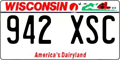 WI license plate 942XSC
