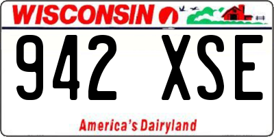 WI license plate 942XSE