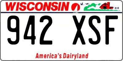 WI license plate 942XSF