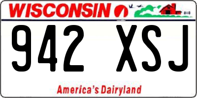 WI license plate 942XSJ