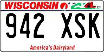 WI license plate 942XSK