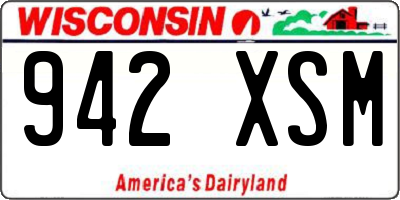 WI license plate 942XSM
