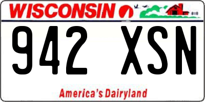 WI license plate 942XSN