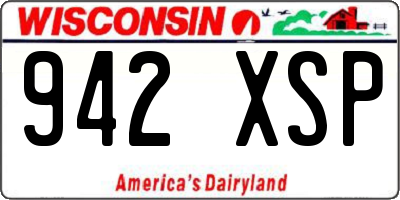 WI license plate 942XSP