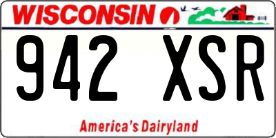WI license plate 942XSR