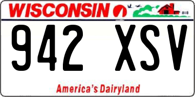 WI license plate 942XSV