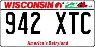 WI license plate 942XTC