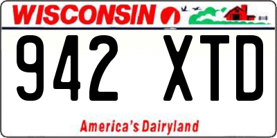 WI license plate 942XTD